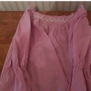 Tacera red & white tunic top dress